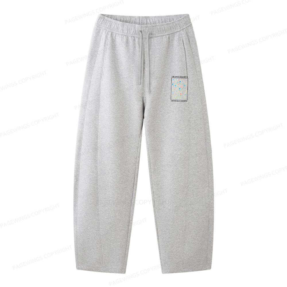 Pagewings Trans Rights Are Human Rights Unisex Barrel Sweatpants