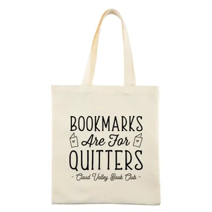 Pagewings Book Club Personalized Bookmarks Are For Quitters Lovers Gift Tote Bag