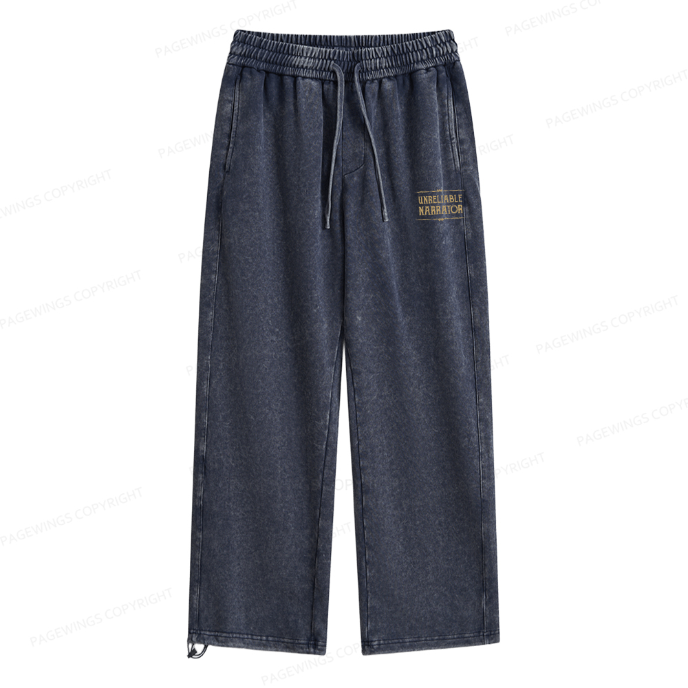 Pagewings Unreliable Narrator Unisex Washed Sweatpants