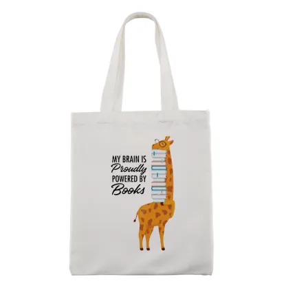 Pagewings My Brain Is Proudly Powered By Books Lovers Gift Tote Bag