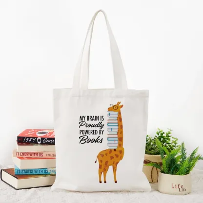 Pagewings My Brain Is Proudly Powered By Books Lovers Gift Tote Bag