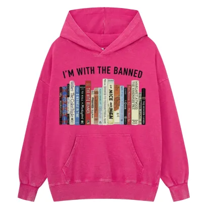Pagewings I'm With The Banned Reading Unisex Washed Hoodie