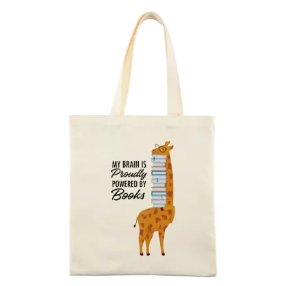 Pagewings My Brain Is Proudly Powered By Books Lovers Gift Tote Bag