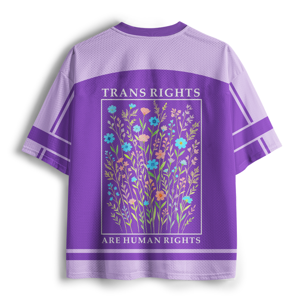 Pagewings Trans Rights Are Human Rights Unisex Mesh Jersey
