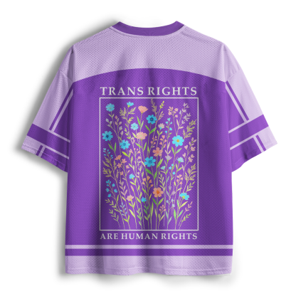 Pagewings Trans Rights Are Human Rights Unisex Mesh Jersey