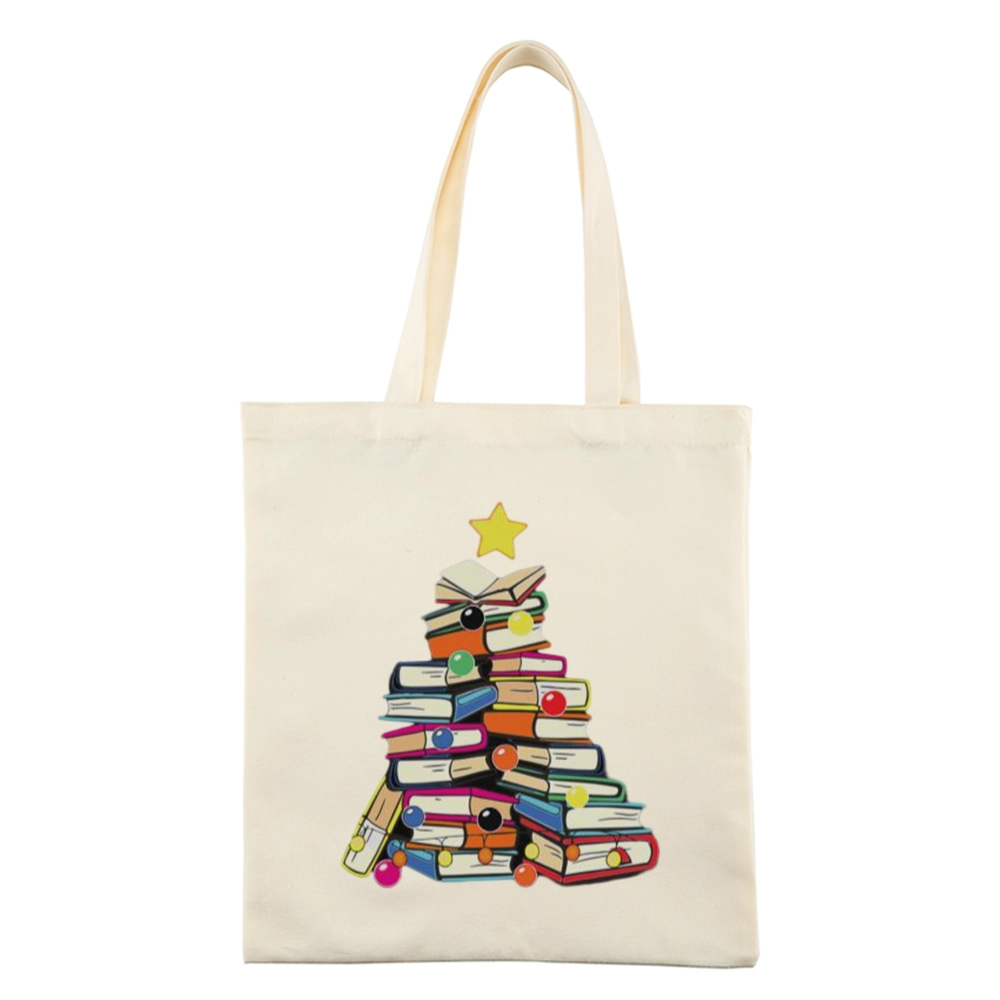 Pagewings Christmas Tree Bookworm Lovers Gift Tote Bag