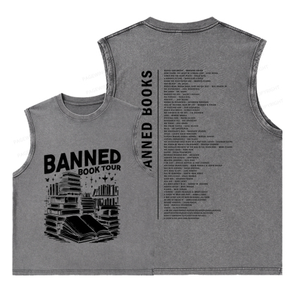 Pagewings Banned Books Tour Unisex Washed Tank Top
