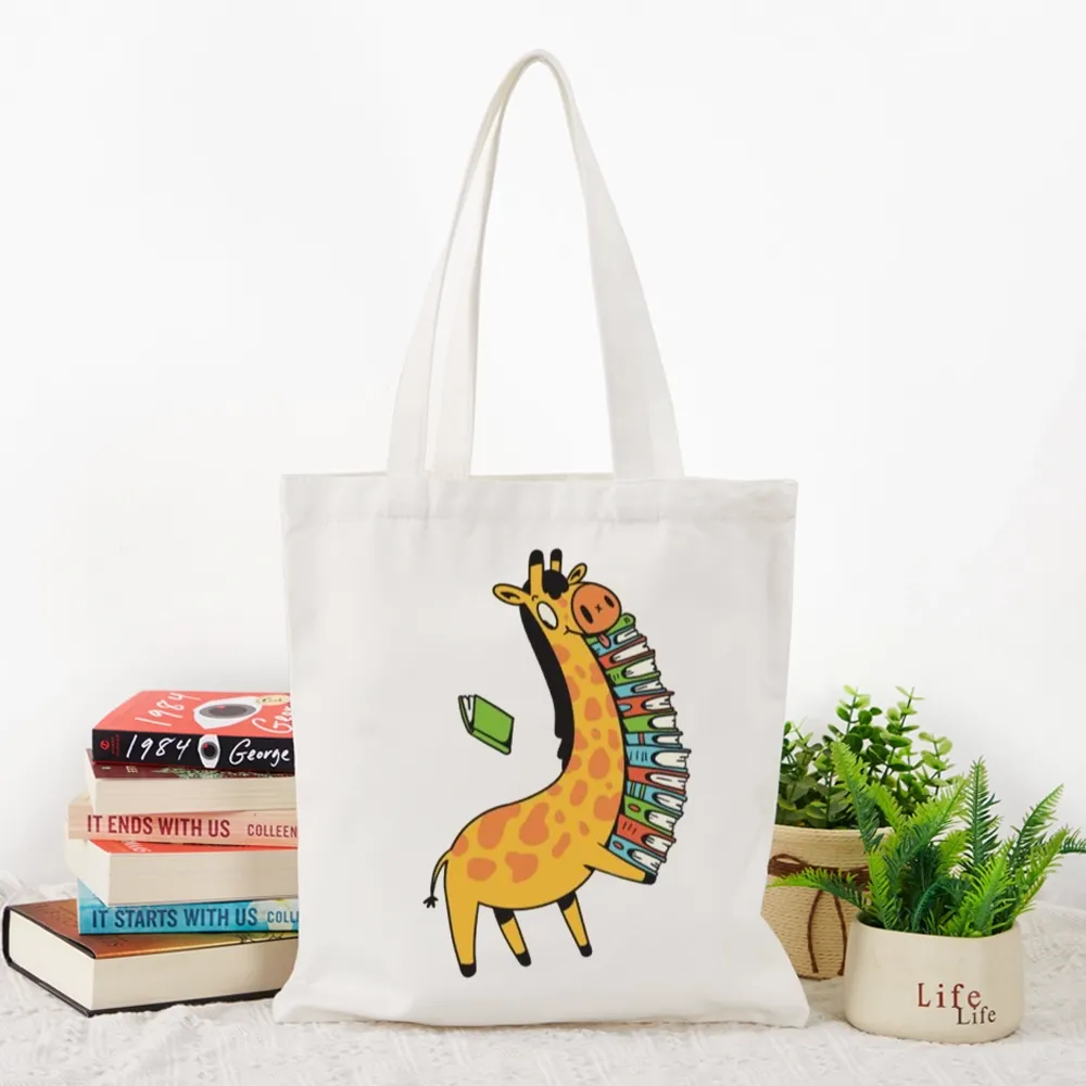 Pagewings Book Giraff Lovers Gift Tote Bag