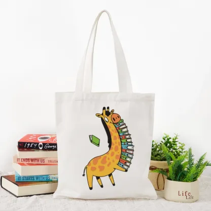 Pagewings Book Giraff Lovers Gift Tote Bag