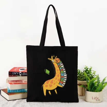 Pagewings Book Giraff Lovers Gift Tote Bag