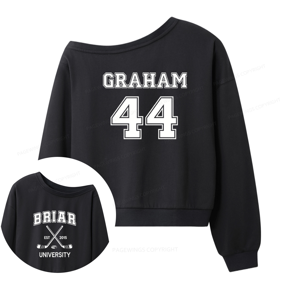 Pagewings Hockey Romance Women Off Shoulder Sweatshirt