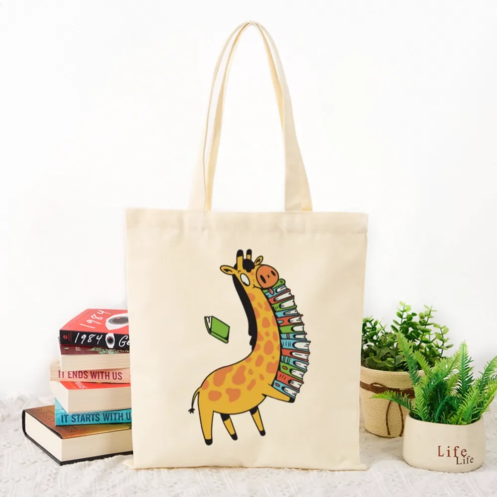 Pagewings Book Giraff Lovers Gift Tote Bag