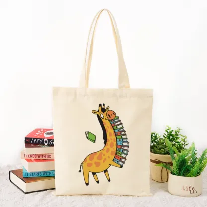 Pagewings Book Giraff Lovers Gift Tote Bag