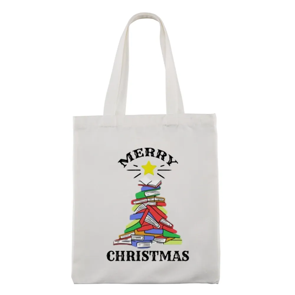 Pagewings Merry Christmas Book Tree Lovers Gift Tote Bag