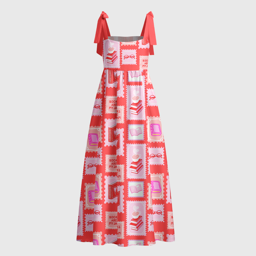 Pagewings Read More Books Tie Shoulder Maxi Dress