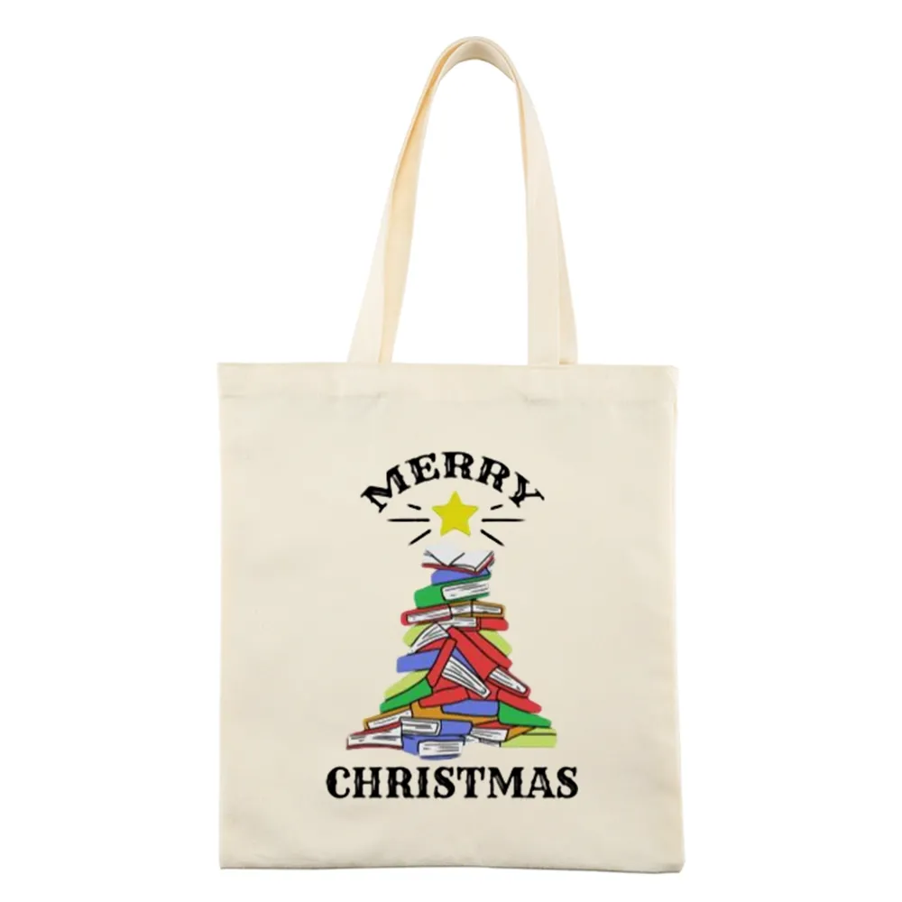 Pagewings Merry Christmas Book Tree Lovers Gift Tote Bag