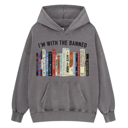 Pagewings I'm With The Banned Reading Unisex Washed Hoodie