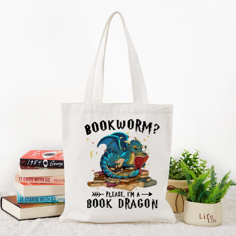 Pagewings Dragon Book Lovers Gift Tote Bag