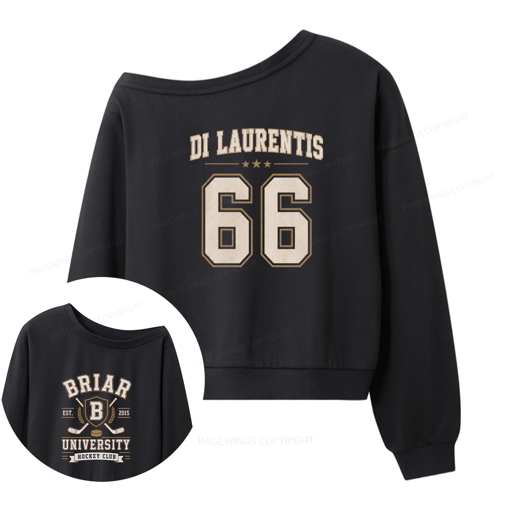 Pagewings Hockey Romance Women Off Shoulder Sweatshirt