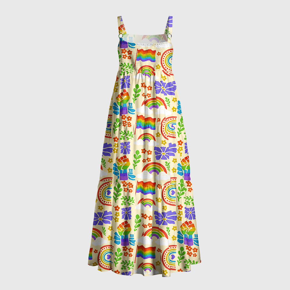 Pagewings Book Rainbow  Maxi Dress