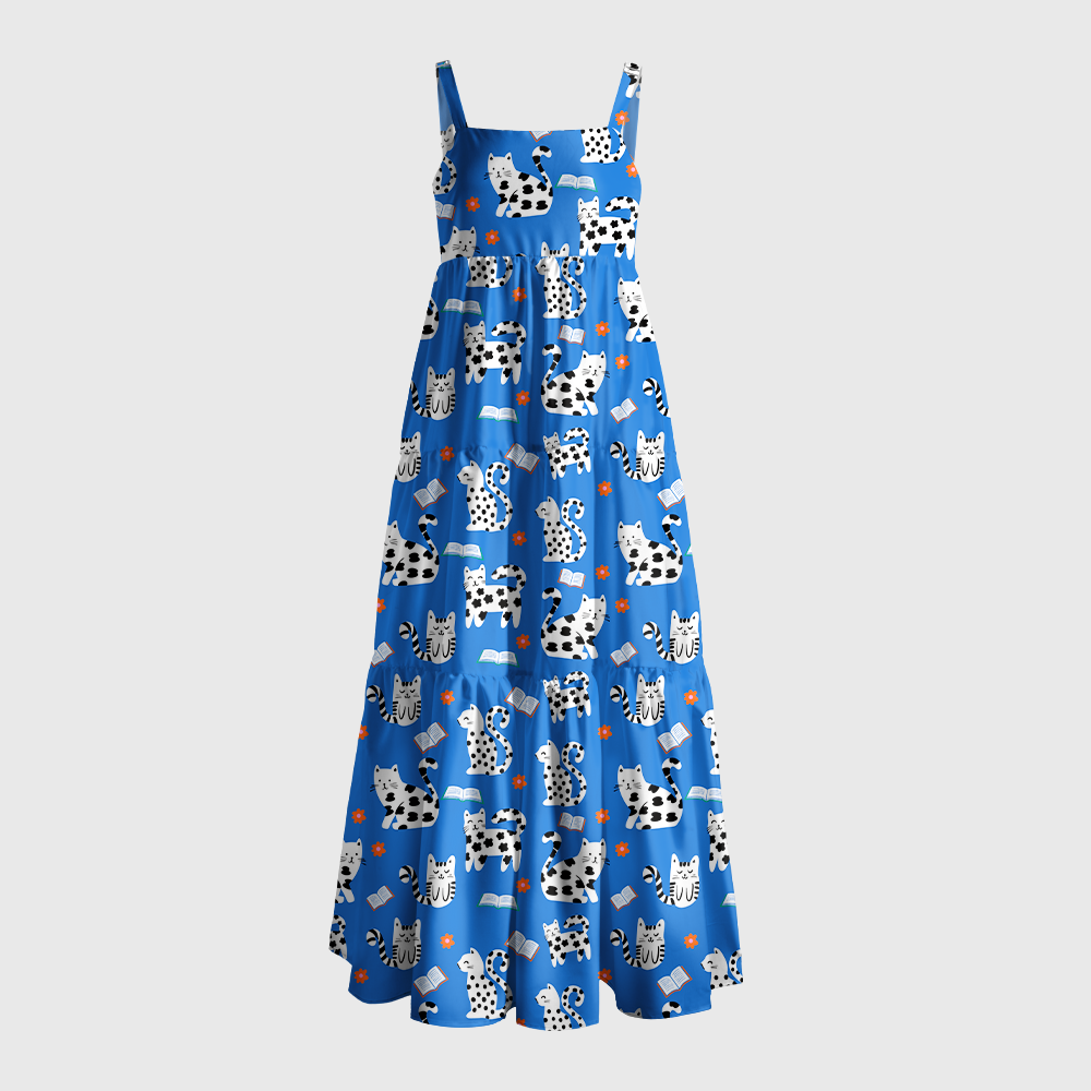 Pagewings Bookish Cat Maxi Dress