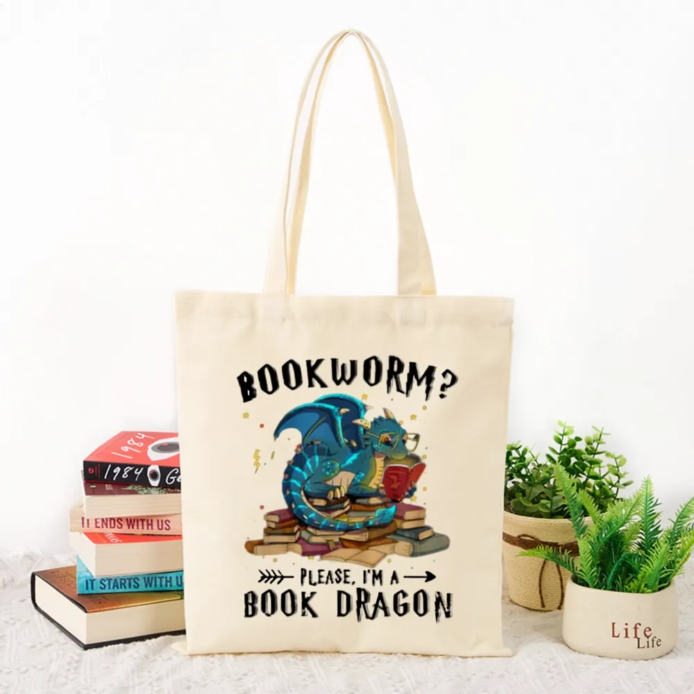 Pagewings Dragon Book Lovers Gift Tote Bag