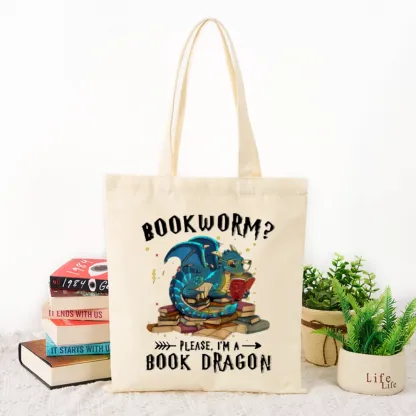 Pagewings Dragon Book Lovers Gift Tote Bag