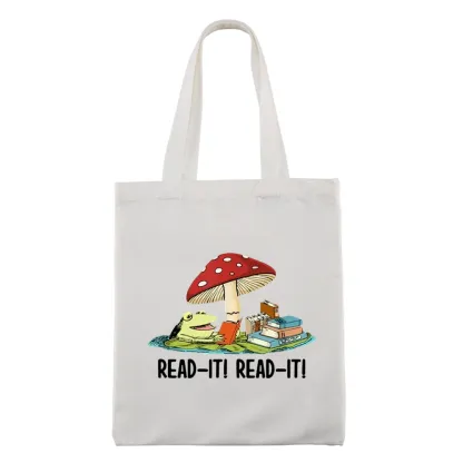 Pagewings Mushroom Read it Book Lovers Gift Tote Bag