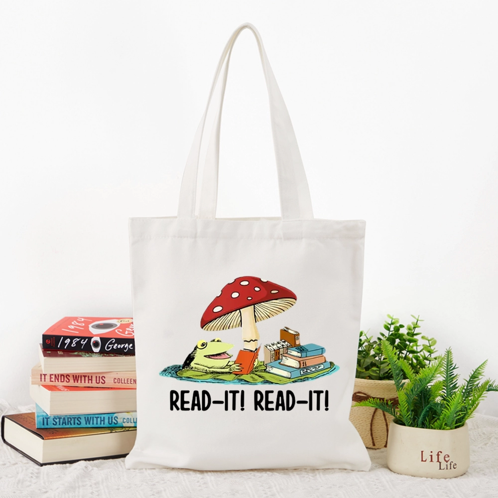 Pagewings Mushroom Read it Book Lovers Gift Tote Bag