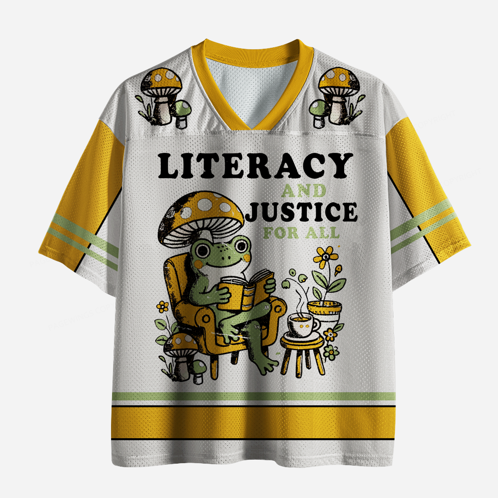 Pagewings Literacy And Justice For All Unisex Mesh Jersey