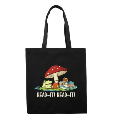 Pagewings Mushroom Read it Book Lovers Gift Tote Bag