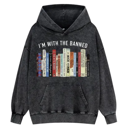 Pagewings I'm With The Banned Reading Unisex Washed Hoodie