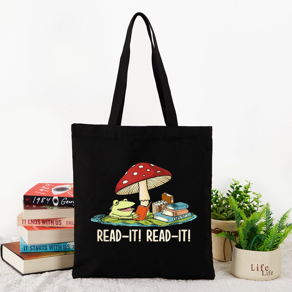 Pagewings Mushroom Read it Book Lovers Gift Tote Bag