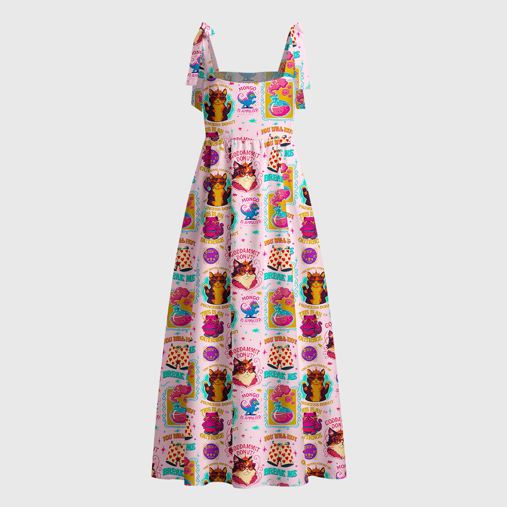 Pagewings Sci-Fi Book Lover Tie Shoulder Maxi Dress