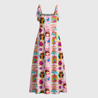 Pagewings Sci-Fi Book Lover Tie Shoulder Maxi Dress
