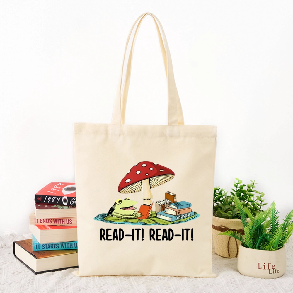 Pagewings Mushroom Read it Book Lovers Gift Tote Bag