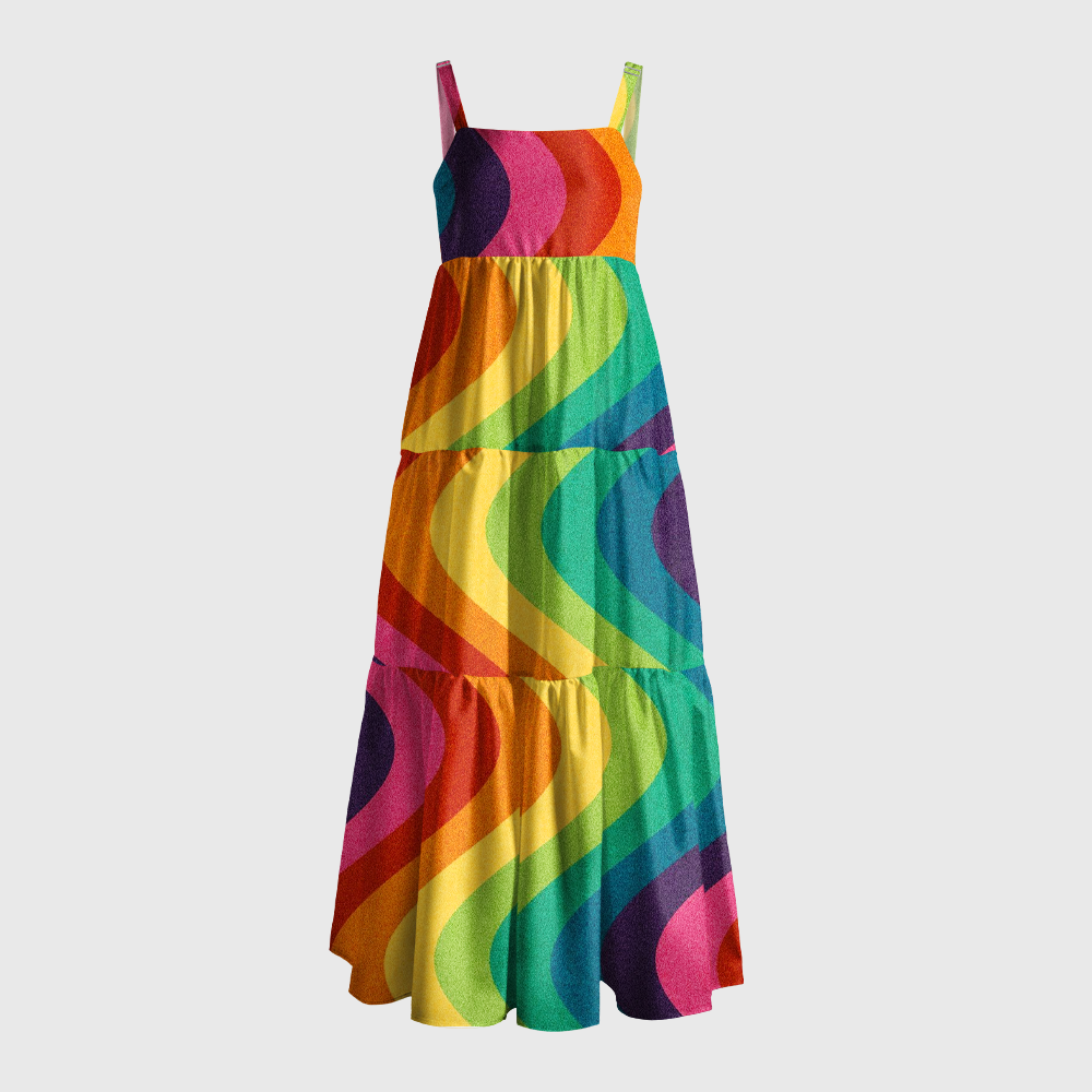 Pagewings Rainbow Wave Maxi Dress