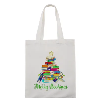 Pagewings Book Christmas Tree Lovers Gift Tote Bag