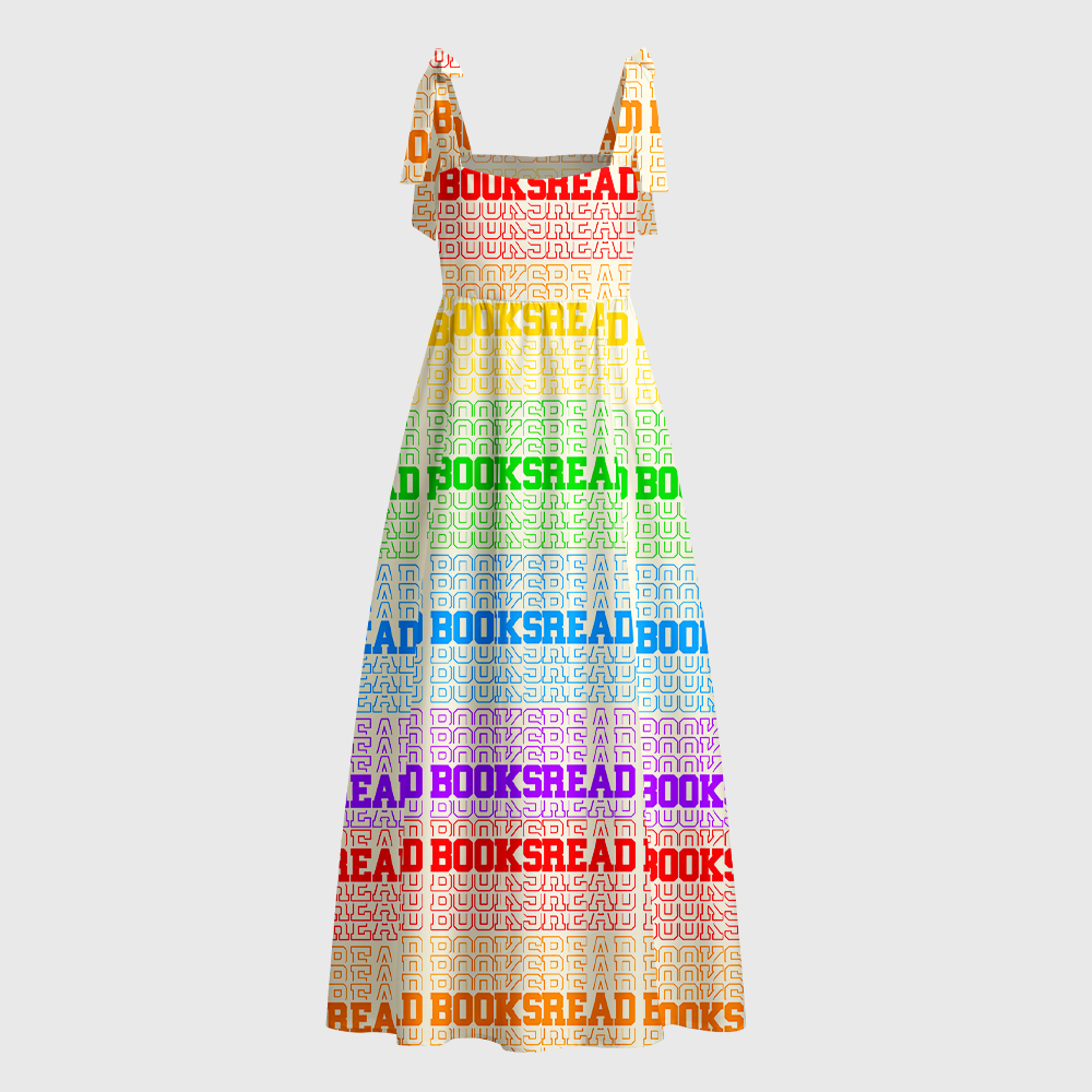 Pagewings Rainbow Read Books Tie Shoulder Maxi Dress