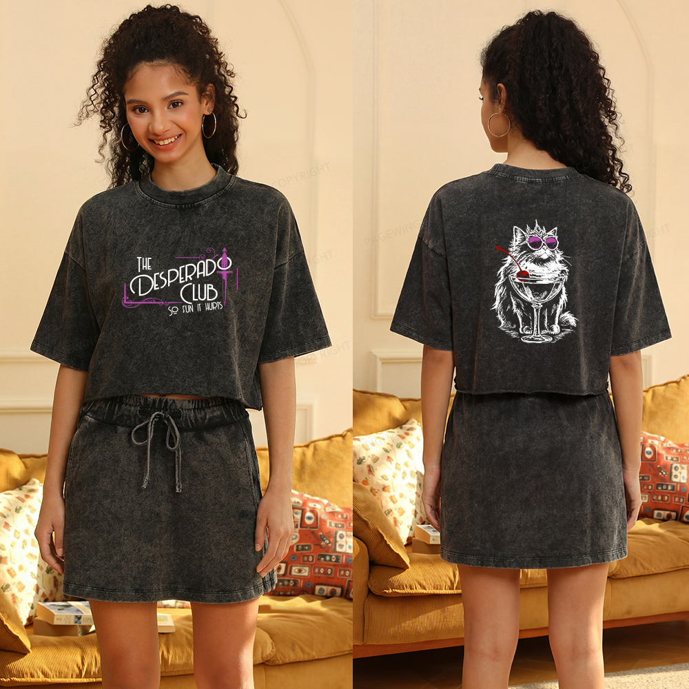 Pagewings Desperado Club Women's Washed Cropped T-shirt