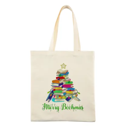Pagewings Book Christmas Tree Lovers Gift Tote Bag
