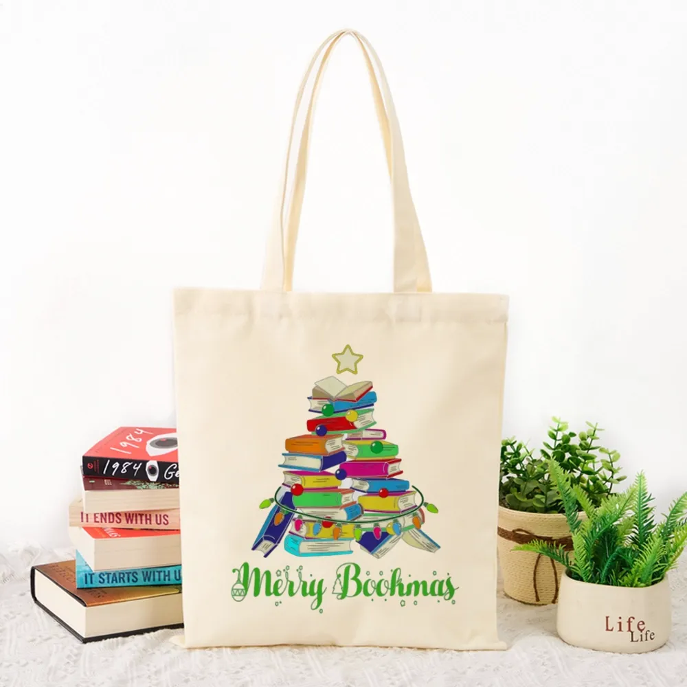 Pagewings Book Christmas Tree Lovers Gift Tote Bag
