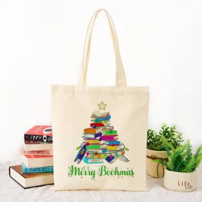 Pagewings Book Christmas Tree Lovers Gift Tote Bag