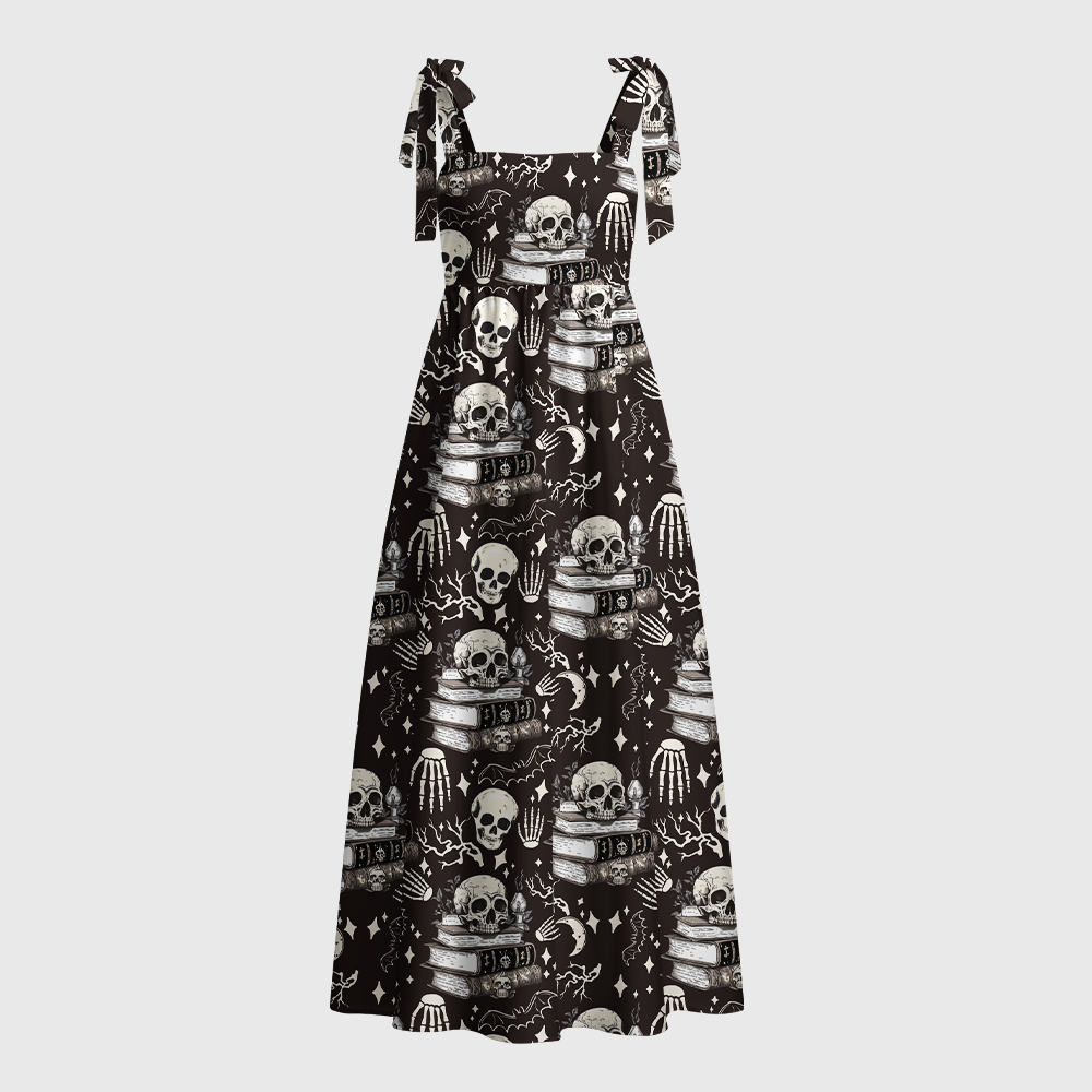Pagewings Books Fantasy Reader Tie Shoulder Maxi Dress
