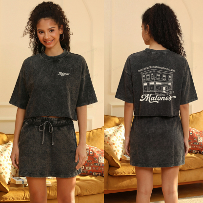 Pagewings Hockey Romance Women's Washed Cropped T-shirt
