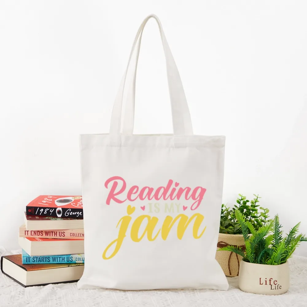 Pagewings Reading is My Jam Lovers Gift Tote Bag