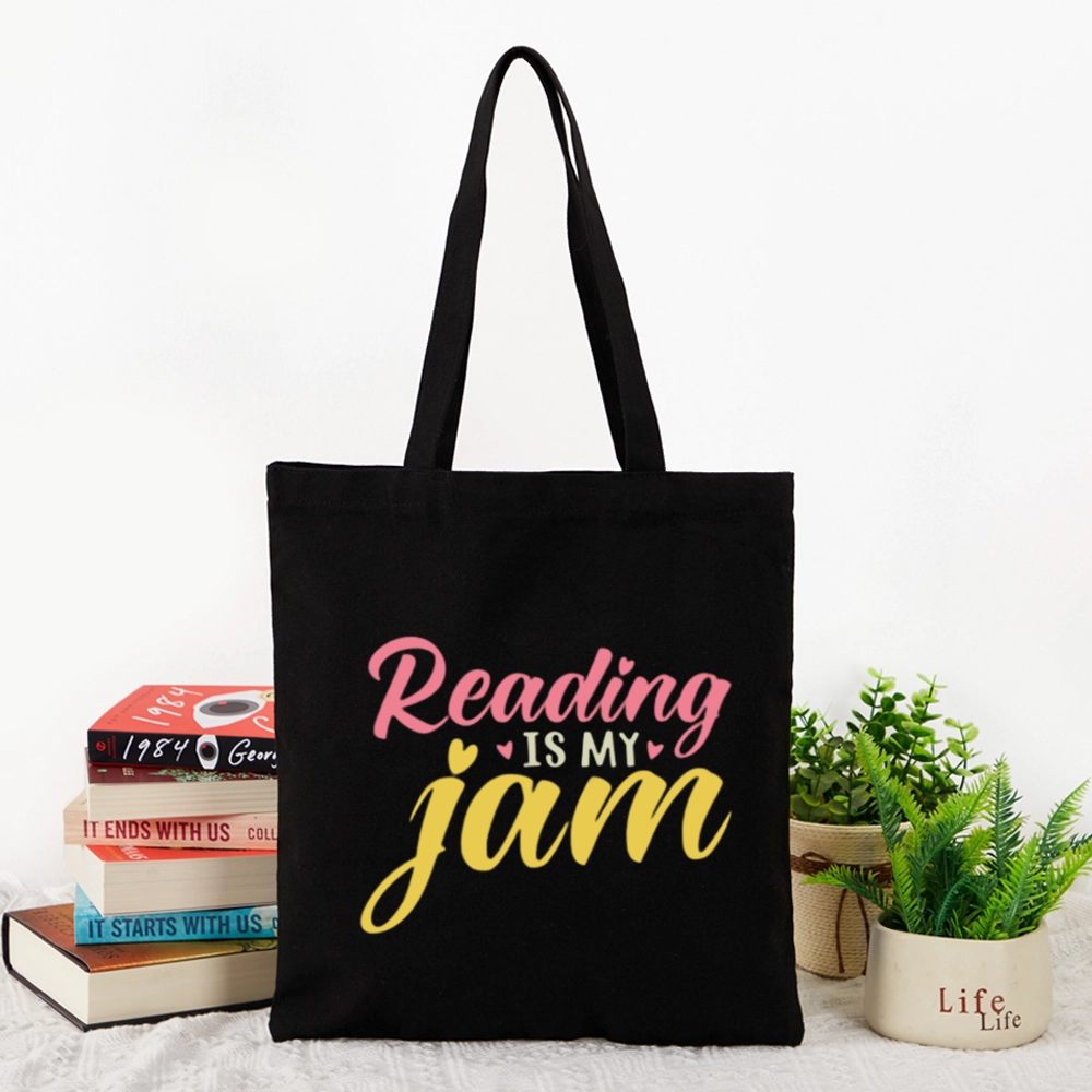 Pagewings Reading is My Jam Lovers Gift Tote Bag
