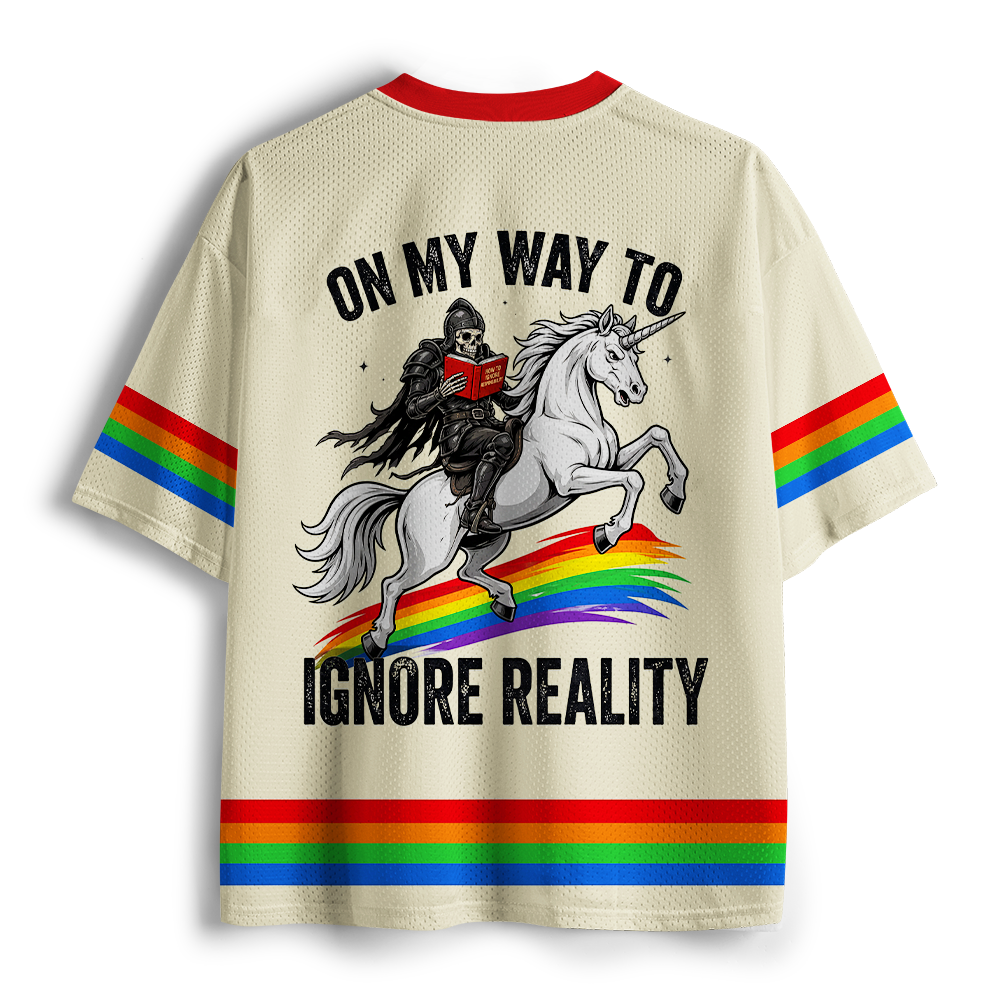 Pagewings On My Way To Ignore Reality Unisex Mesh Jersey