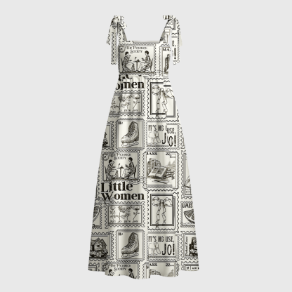 Pagewings Literature Tie Shoulder Maxi Dress