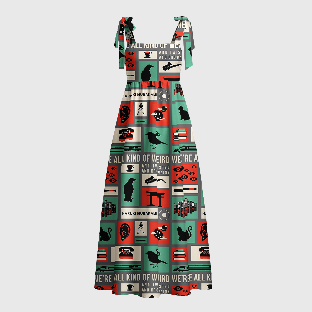 Pagewings Sci-Fi Books Lover Tie Shoulder Maxi Dress